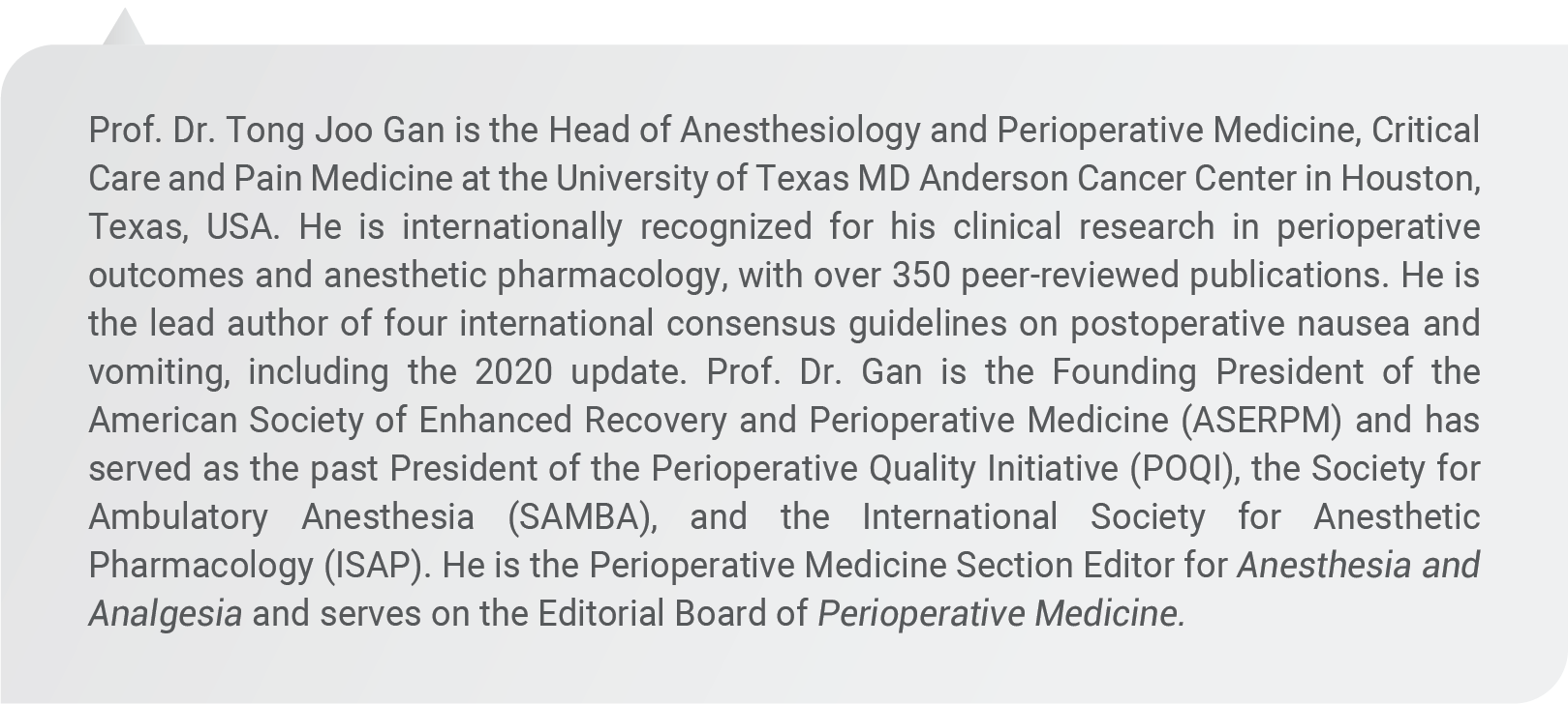Prof. Dr. Tong Joo Gan